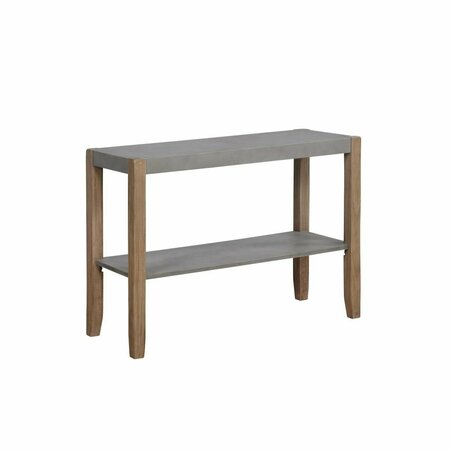 KD OFICINA 40 in. Newport Faux Concrete & Wood Sofa & TV Console Table with Shelf KD2846340